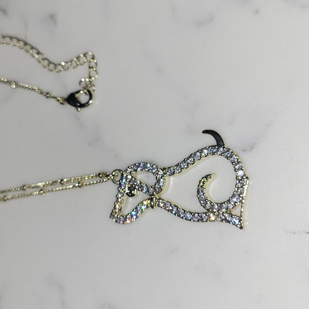 Crystal Outline Dog Necklace